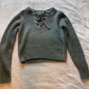 Green cropped sweater